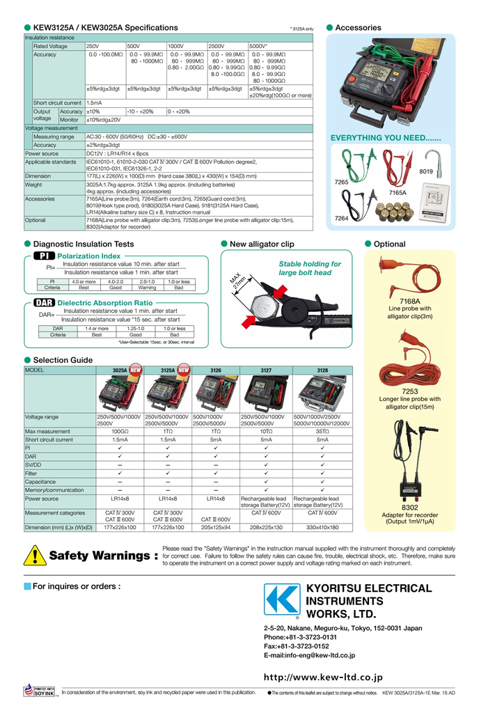 Máy đo điện trở cách điện KYORITSU 3125A