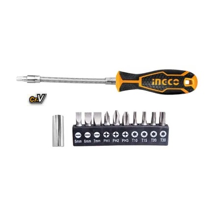 INGCO 12-piece Multi-Purpose Screwdriver Set - AKSDFL1208