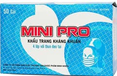 Khẩu trang y tế Minipro 4 lớp kháng khuẩn màu xanh (50 cái/hộp)