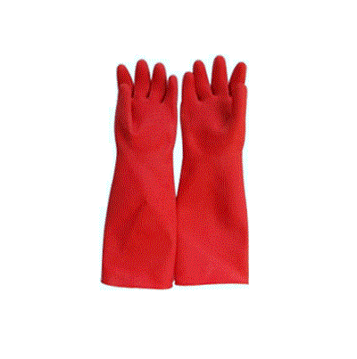 Rubber gloves CN11 - 42cm, Titanium red