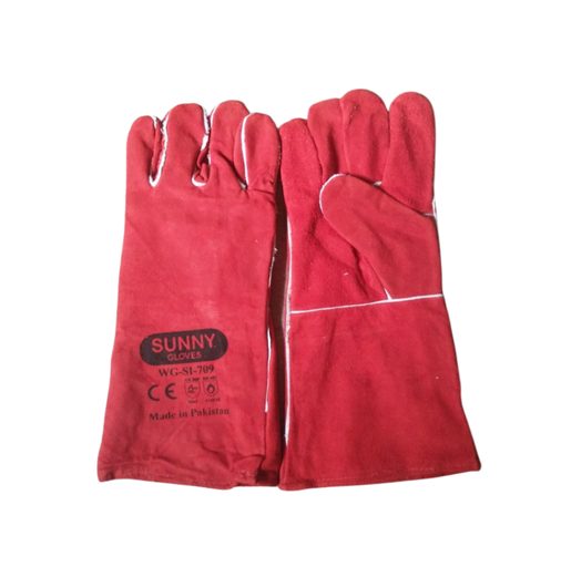 Pakistani leather welding gloves 2 layers SI1519