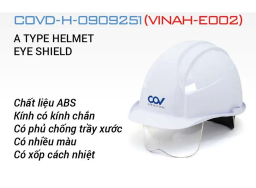 Protective helmet COV HF001 has a face shield