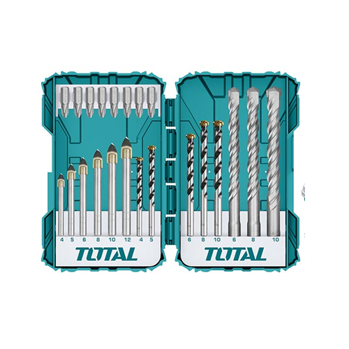 Set of 22 drill bits and screwdriver bits