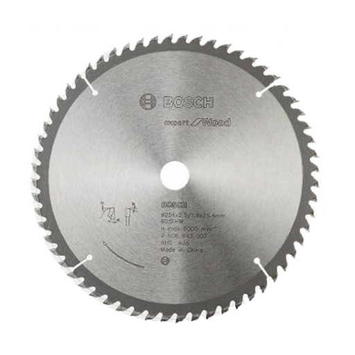 Wood saw blade 254x25.4mm T60 Bosch - 2608643002