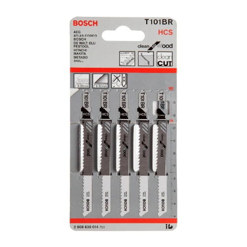 Saw blades for jig saw T 101 BR - Wood (set of 5 blades) Bosch - 2608630014