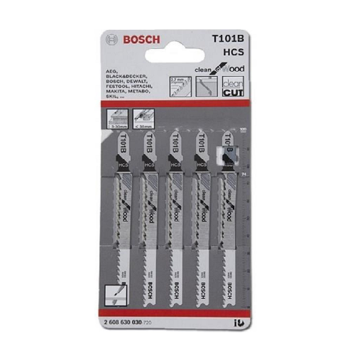 Saw blades for jig saw T 101 B - Wood (set of 5 blades) Bosch - 2608630030